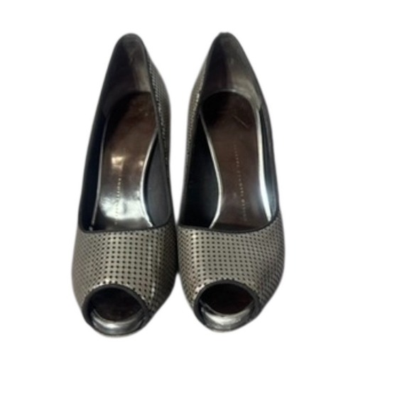 Giuseppe Zanotti Silver Metallic Peep-Toe Pumps‎ Size 38.5 - Picture 12 of 16